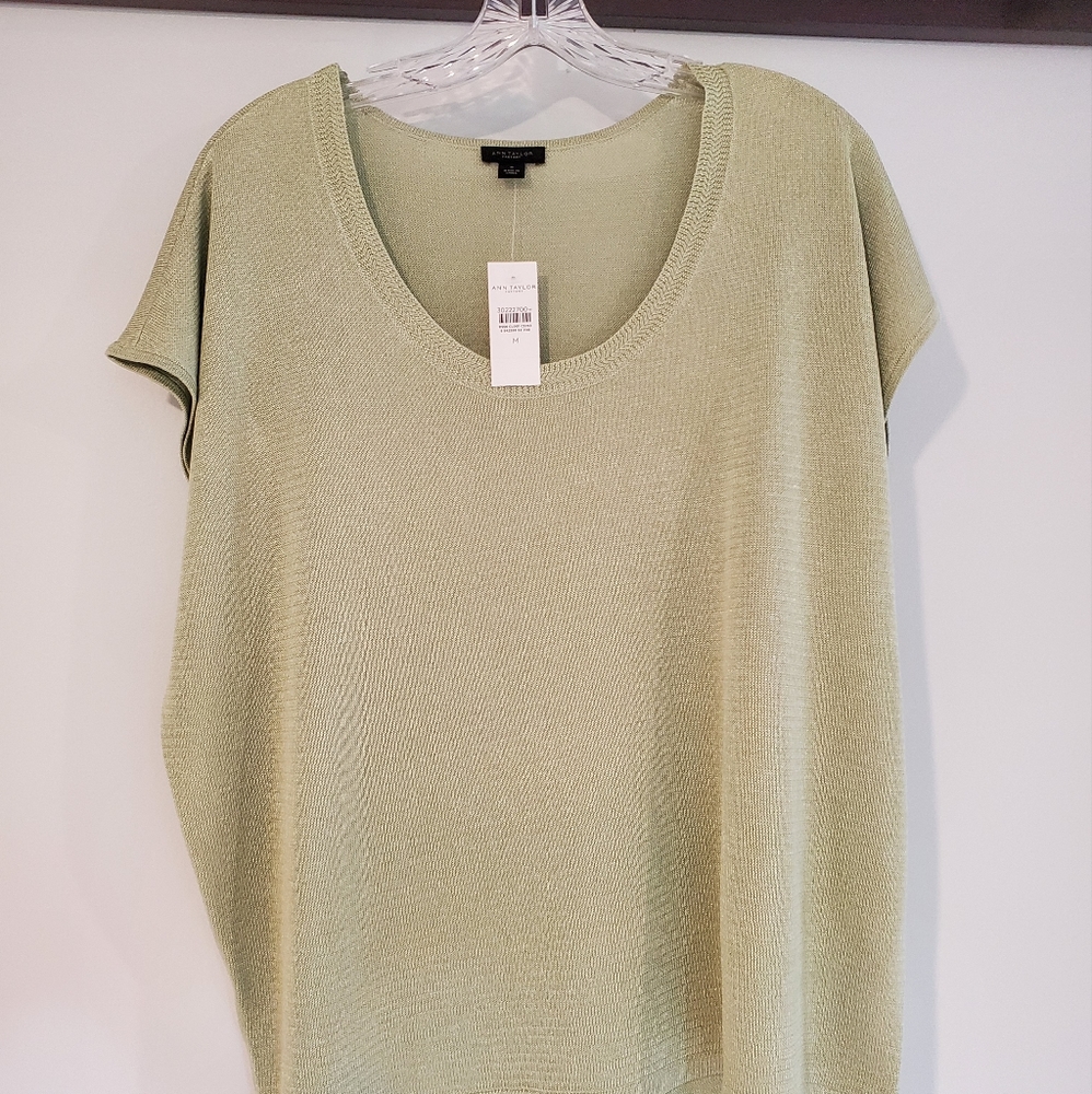 Ann Taylor Factory Scoop Neck Sweater Tee